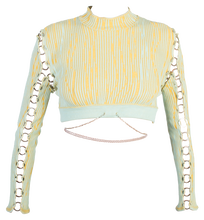 Load image into Gallery viewer, Cropped Longsleeve with Rings in Magic Mint-Yellow