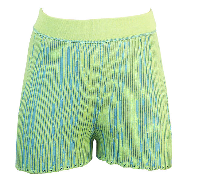 Hot Pants in Lime Green Blue