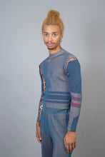 Load image into Gallery viewer, Longsleeve with Rings Steel Blue - Sand/Violet