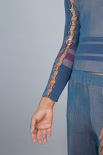 Load image into Gallery viewer, Longsleeve with Rings Steel Blue - Sand/Violet