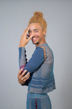 Load image into Gallery viewer, Longsleeve with Rings Steel Blue - Sand/Violet