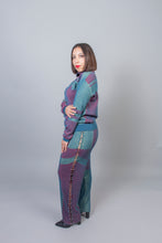 Load image into Gallery viewer, Trousers with Rings Motorcross Steel Blue - Red/Mint