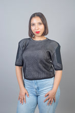 Load image into Gallery viewer, T-Shirt Pitch Black - Grey/Petrol