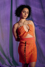 Load image into Gallery viewer, Butterfly Top with Chain in Calypso Orange-Yellow