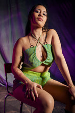 Load image into Gallery viewer, Butterfly Top with Chain in Lime Green-Blue