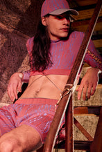 Load image into Gallery viewer, Cropped Longsleeve with Rings in Guava Pink-Blue