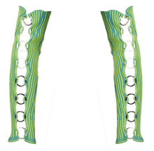 Load image into Gallery viewer, Gauntlets with Rings in Lime Green-Blue