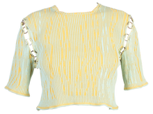 Load image into Gallery viewer, Crew Neck T-Shirt with Rings in Magic Mint-Yellow