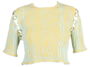 Crew Neck T-Shirt with Rings in Magic Mint-Yellow