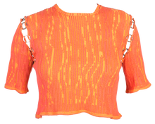 Load image into Gallery viewer, Crew Neck T-Shirt with Rings in Calypso Orange-Yellow
