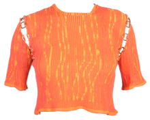 Load image into Gallery viewer, Crew Neck T-Shirt with Rings in Calypso Orange-Yellow