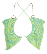 Load image into Gallery viewer, Butterfly Top with Chain in Lime Green-Blue