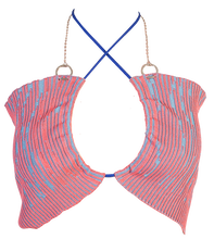 Load image into Gallery viewer, Butterfly Top with Chain in Guava Pink-Blue