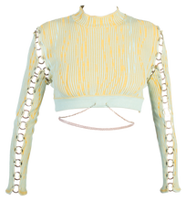 Load image into Gallery viewer, Cropped Longsleeve with Rings in Magic Mint-Yellow
