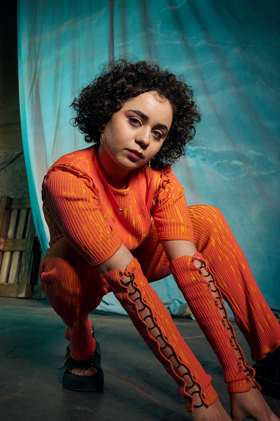 Gauntlets with Rings in Calypso Orange-Yellow