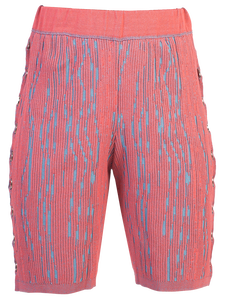 Bermuda Shorts with Rings in Guava Pink-Blue