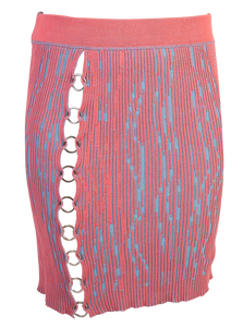 Skirt with Rings in Guava Pink-Blue
