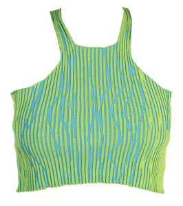 Tank Top in Lime Green-Blue