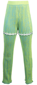 Trousers with horizontal Rings in Lime Green-Blue