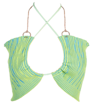 Load image into Gallery viewer, Butterfly Top with Chain in Lime Green-Blue

