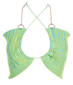 Butterfly Top with Chain in Lime Green-Blue