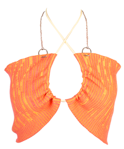 Butterfly Top with Chain in Calypso Orange-Yellow