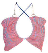 Load image into Gallery viewer, Butterfly Top with Chain in Guava Pink-Blue
