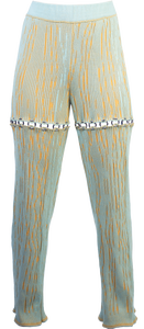 Trousers with horizontal Rings in Magic Mint-Yellow